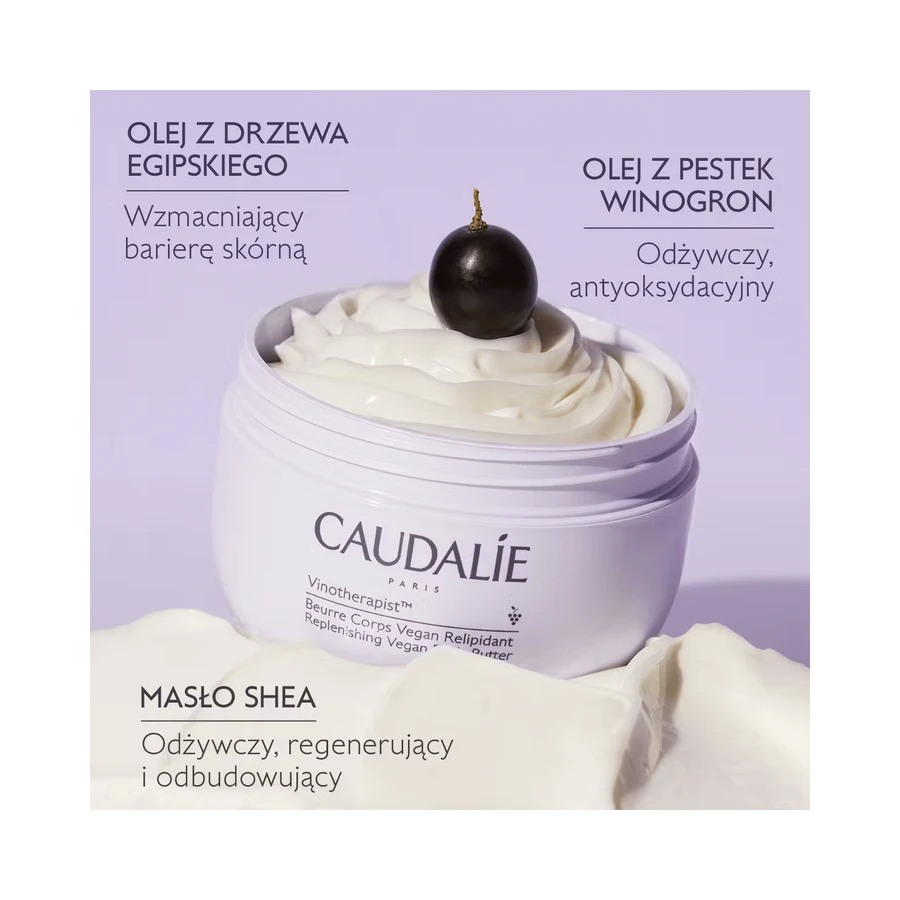 Caudalie Vinoterapeuta, manteca corporal reponedora de lípidos vegana, 250 ml