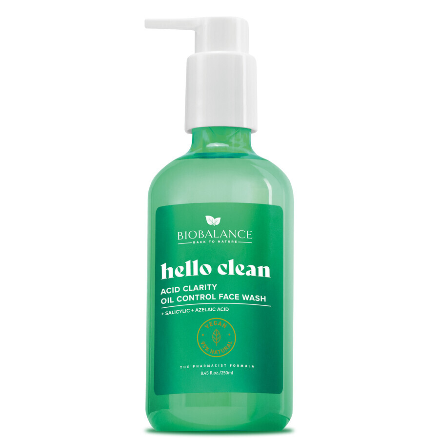 Hello Clean reinigingsgel met salicylzuur en azelaïnezuur, 250 ml, Bio Balance