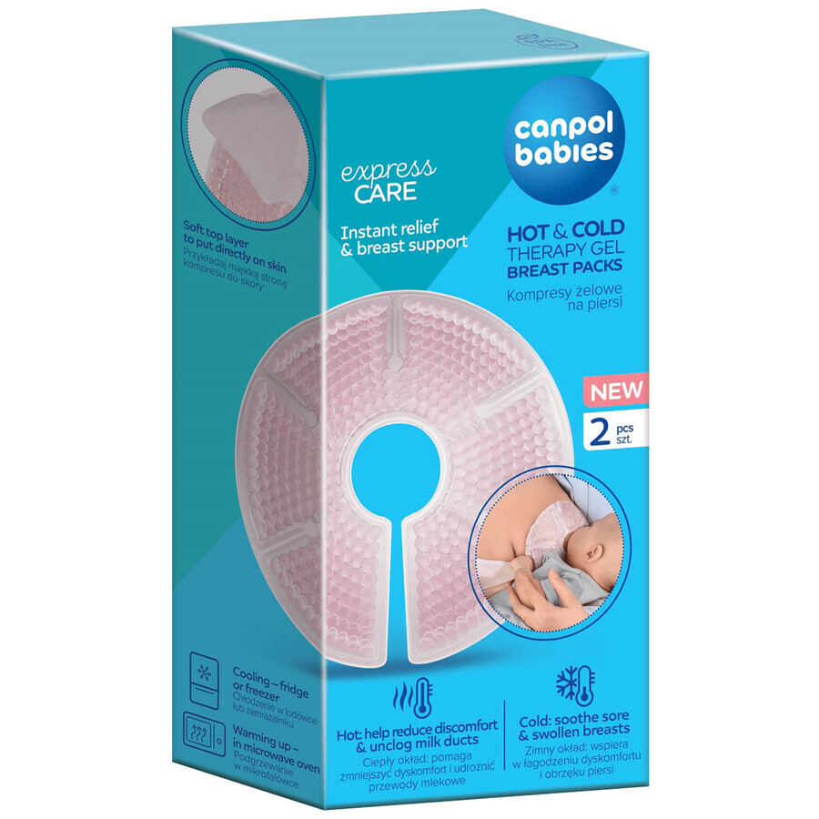 Canpol Babies, comprese cu gel pentru sâni, 2 bucăți