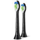 Philips, vervangende opzetborstels voor Sonicare W2 Optimal White, zwart, 2 stuks