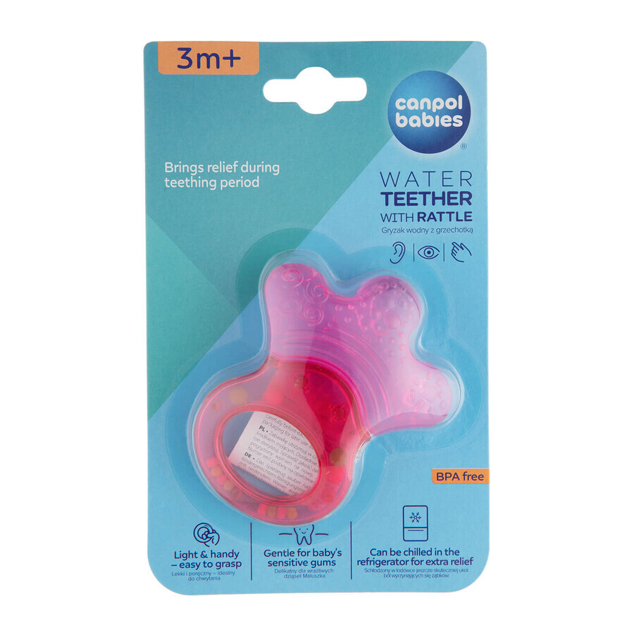 Canpol, anneau de dentition avec hochet, Pawpaw, à partir de 3 mois, 1 pièce