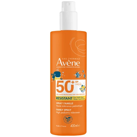 Avene Sun set, extra hoher Sonnenschutz, Familienspray, SPF 50+, 400 ml + After-Sun-Lotion, für Erwachsene und Kinder ab 2 Jahren, 200 ml + Strandtasche gratis