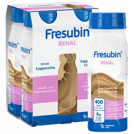 Fresubin Renal, voedingspreparaat, cappuccinosmaak, 4 x 200 ml
