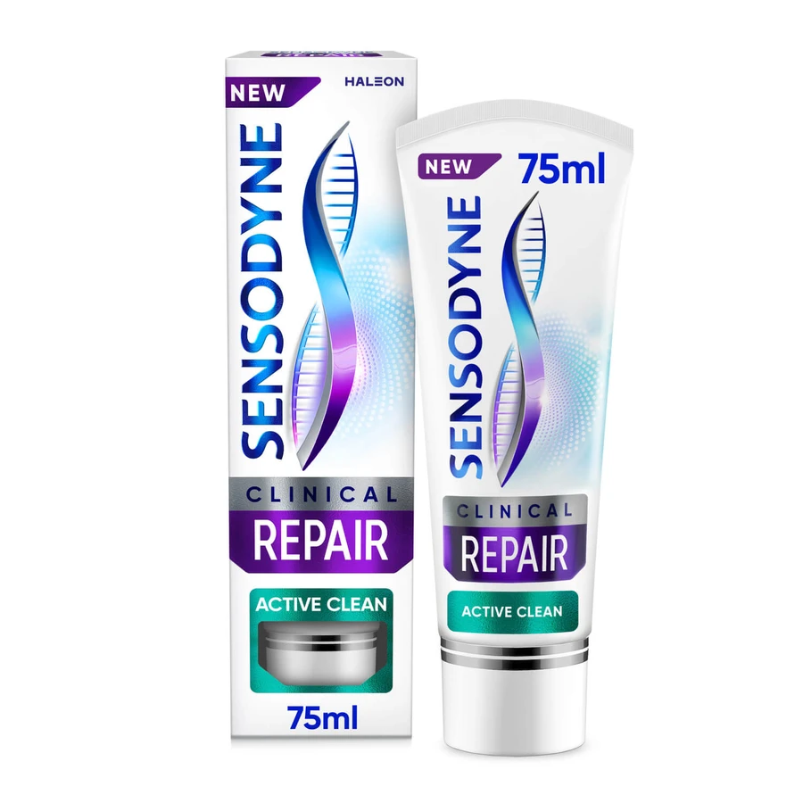 Sensodyne Clinical Repair Active Clean Zahnpasta für überempfindliche Zähne, 75 ml