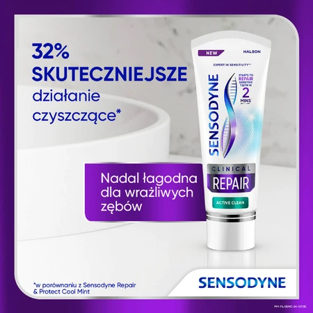 Sensodyne Clinical Repair Active Clean Zahnpasta für überempfindliche Zähne, 75 ml