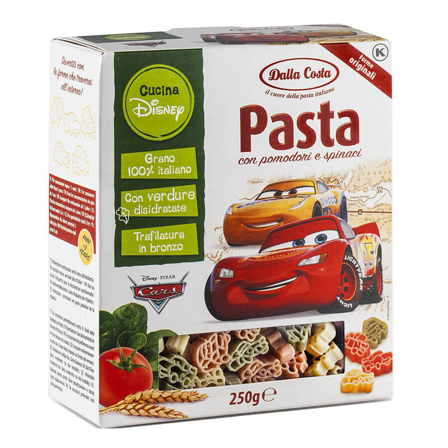 Pâtes de blé dur tricolores Cars, 250 g, Dalla Costa