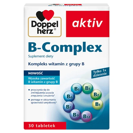 Set Doppelherz aktiv Magnésium-B6 Forte 400, 2 x 30 comprimés + B-Complex, 2 x 30 comprimés