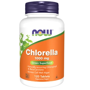 Now Foods Chlorella 1000 mg, 120 comprimidos veganos