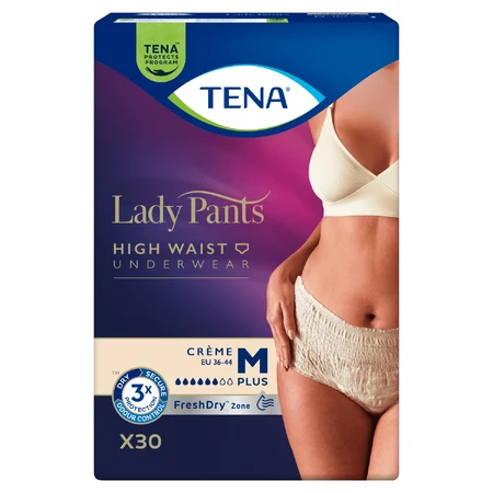 Tena Lady Pants Creme, absorberende slips, maat M, 75-105 cm, Plus, 30 stuks