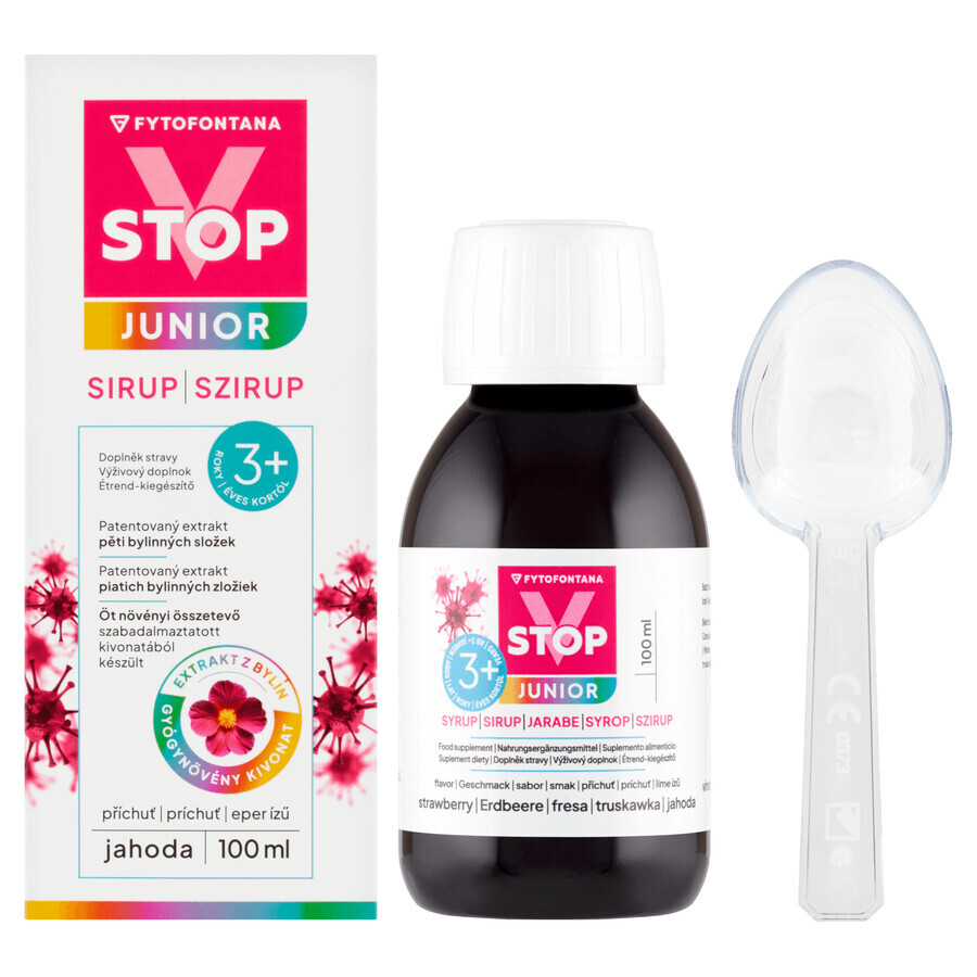 Fytofontana V-Stop Junior 3+, syrup for children over 3 years of age, strawberry flavor, 100 ml