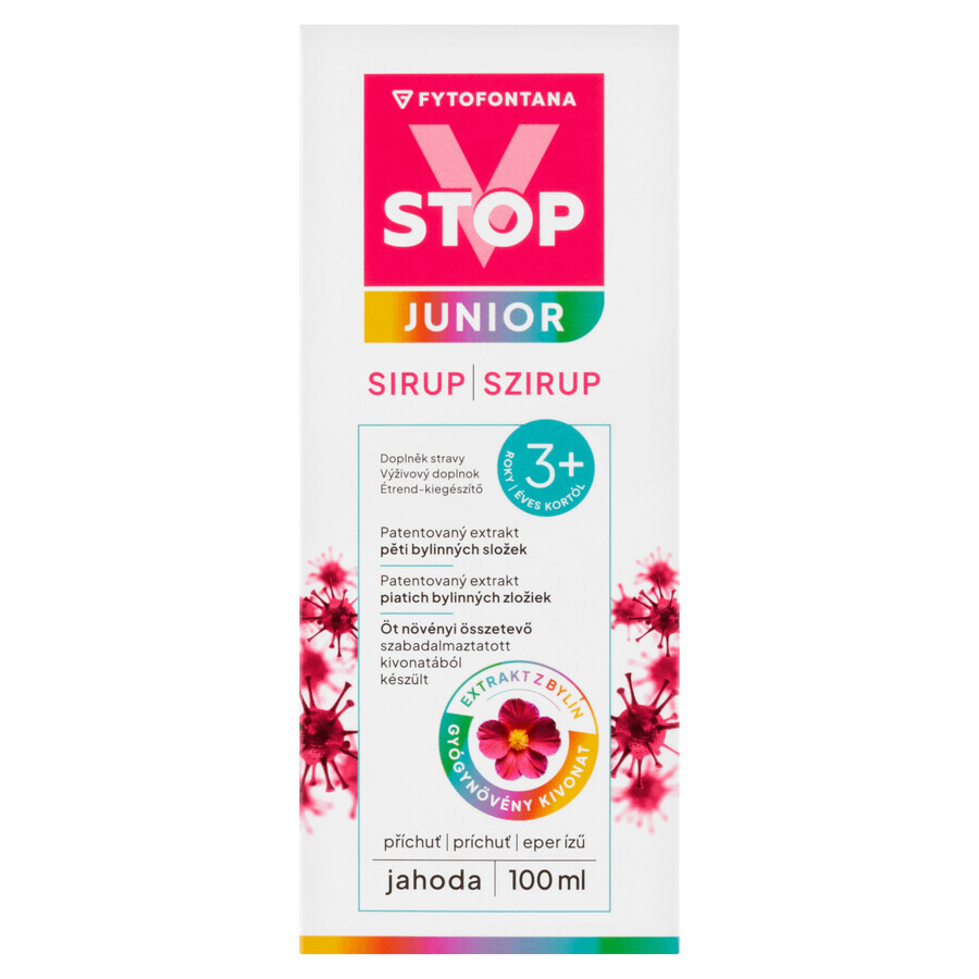 Fytofontana V-Stop Junior 3+, syrup for children over 3 years of age, strawberry flavor, 100 ml