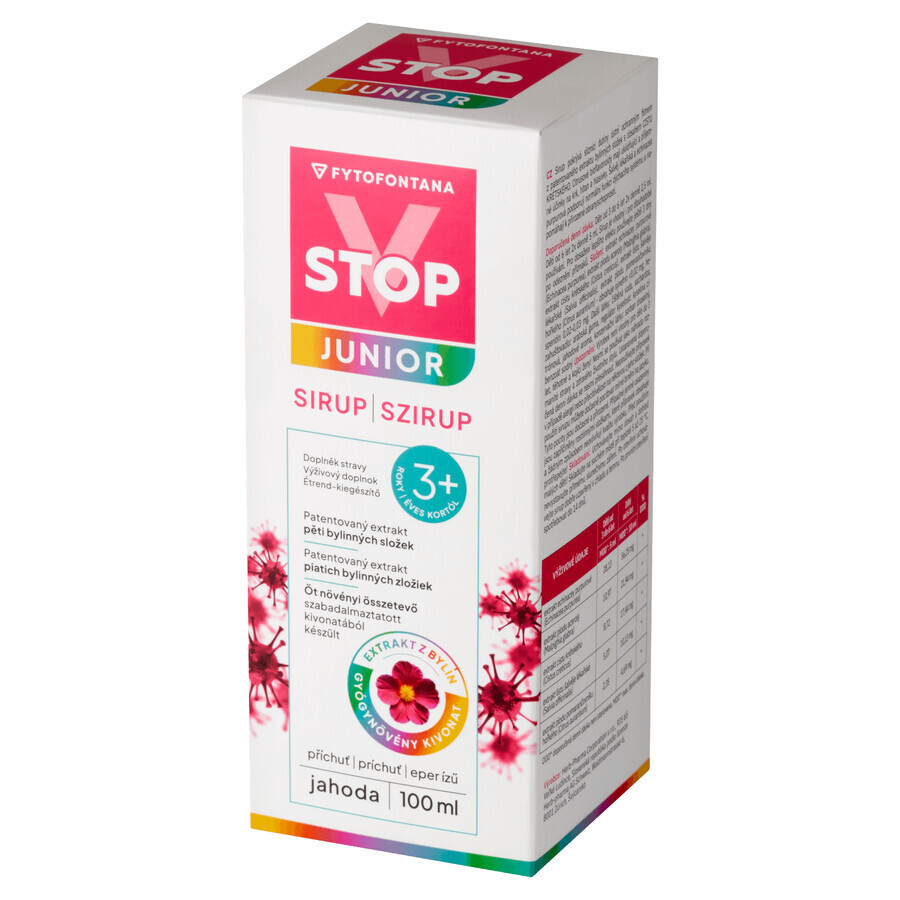 Fytofontana V-Stop Junior 3+, syrup for children over 3 years of age, strawberry flavor, 100 ml
