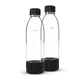 Dafi PushAir, koolzuurfles, zwart, 0,7 l, 2 stuks