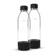 Dafi PushAir, saturator bottle, black, 0.7 l, 2 pieces