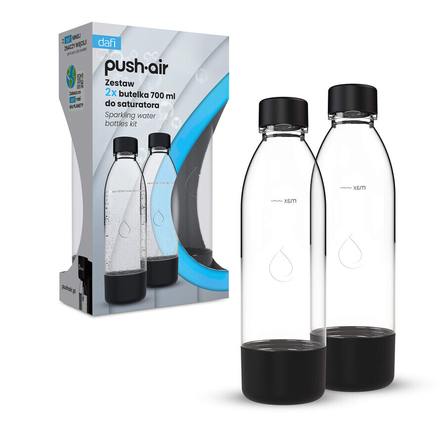 Dafi PushAir, Karbonisatorflasche, schwarz, 0,7 l, 2 Stück