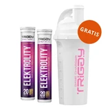 Set Triggy Elektrolity, sabor pomelo-arándano, 2 x 20 comprimidos efervescentes + agitador, 700 ml gratis