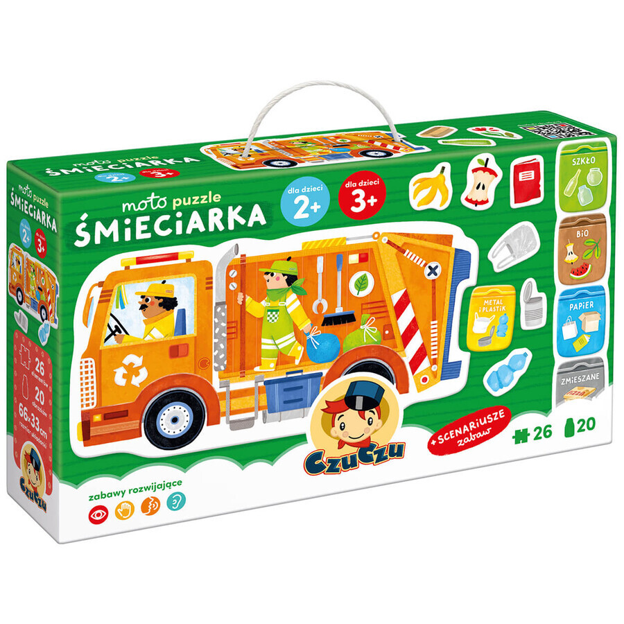 CzuCzu Moto Puzzle Garbage truck, puzzle for children, 2-3 years, 26 elements