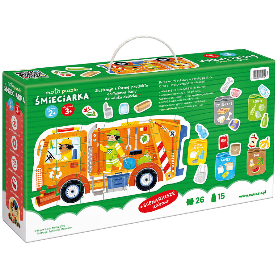 CzuCzu Moto Puzzle Garbage truck, puzzle for children, 2-3 years, 26 elements
