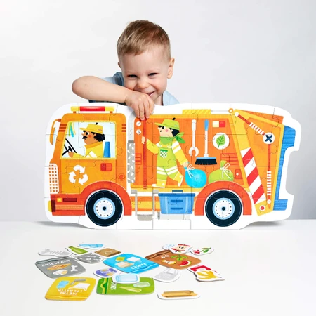 CzuCzu Moto Puzzle Garbage truck, puzzle for children, 2-3 years, 26 elements