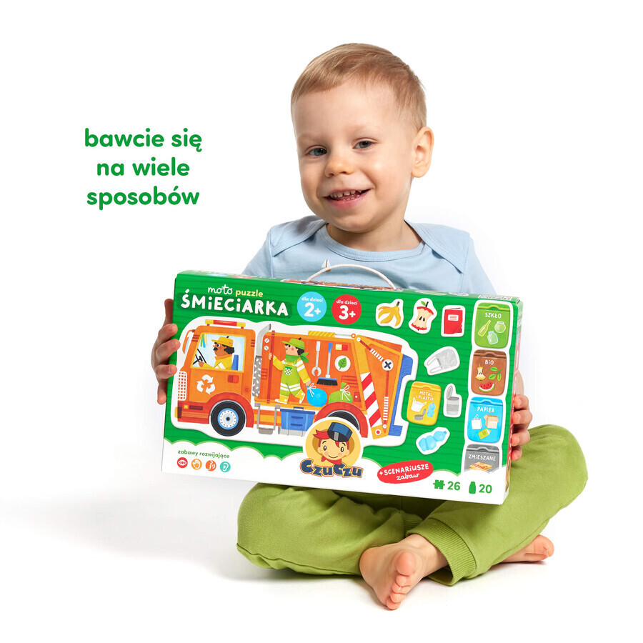 CzuCzu Moto Puzzle Garbage truck, puzzle for children, 2-3 years, 26 elements