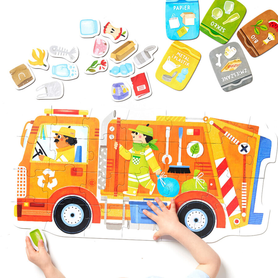 CzuCzu Moto Puzzle Garbage truck, puzzle for children, 2-3 years, 26 elements
