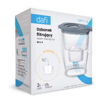 Dafi Mila Led, jarra filtrante, acero, 3 l + filtro Unimax, 1 pieza