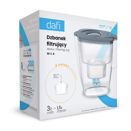 Dafi Mila Led, filterkan, staal, 3 l + Unimax filter, 1 stuk