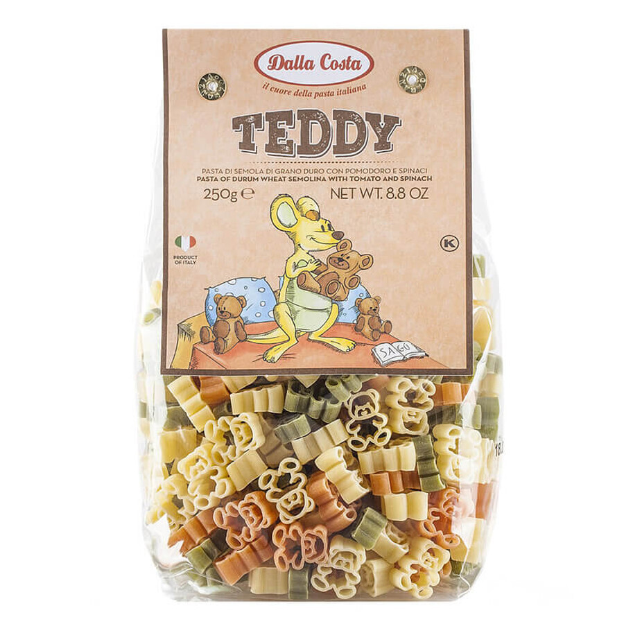 Pasta de trigo duro tricolor Teddy, 250 g, Dalla Costa