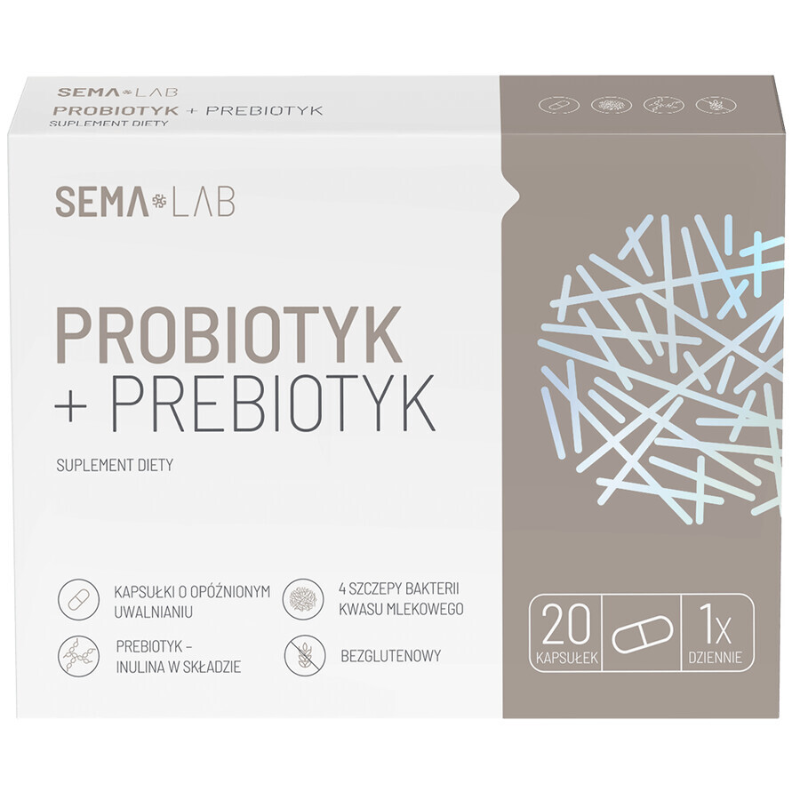 SEMA Lab Probiotic + Prebiotic, 20 capsules