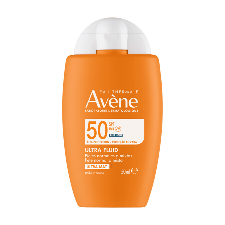 Avene Sun set, alta protección solar, spray, SPF 30, 200 ml + protector solar invisible para el rostro, pieles sensibles, SPF 50+, 50 ml + bolsa de playa gratuita