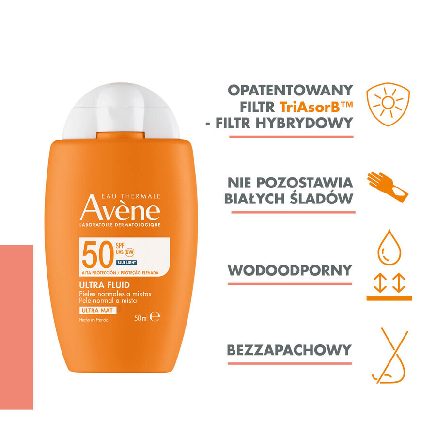 Avene Sun set, alta protección solar, spray, SPF 30, 200 ml + protector solar invisible para el rostro, pieles sensibles, SPF 50+, 50 ml + bolsa de playa gratuita