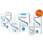 Dermena Set, trichologisches Peeling, Kopfhaut aller Typen, 125 ml + Shampoo gegen Haarausfall, 200 ml + Gel gegen Haarausfall, 150 ml kostenlos