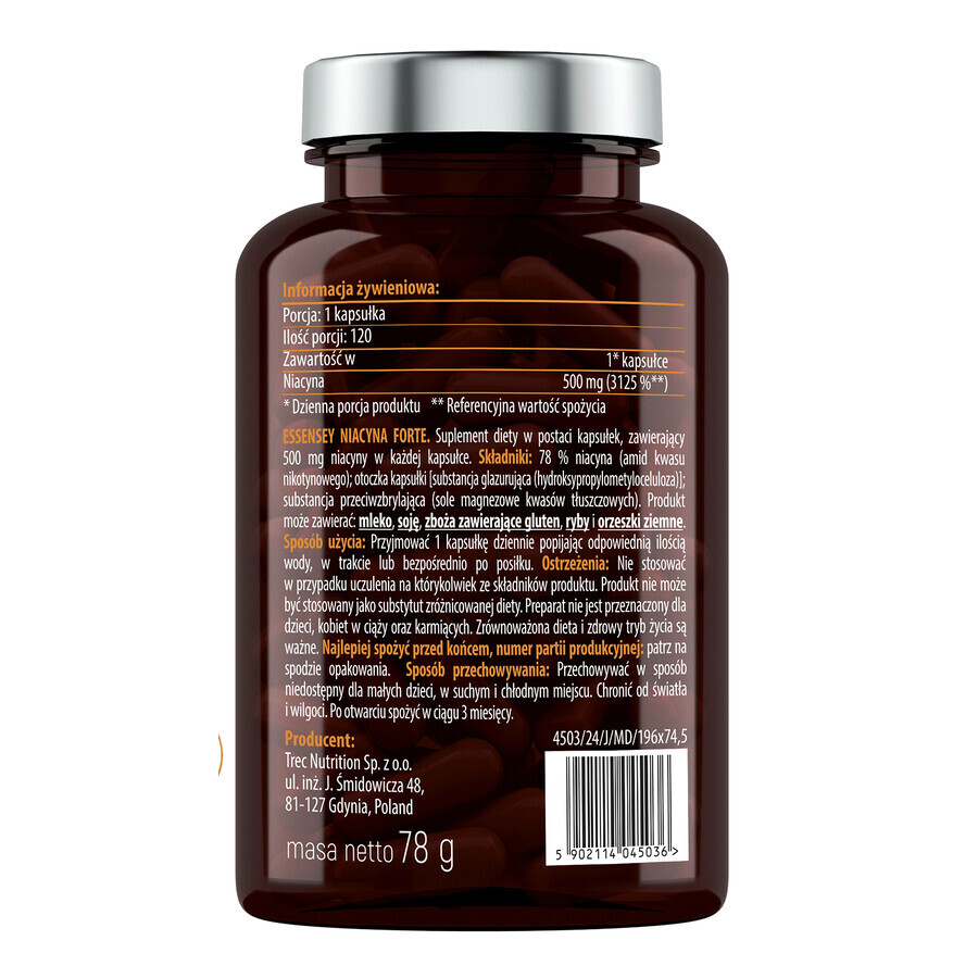 Essensey Niacine Forte, 120 capsules