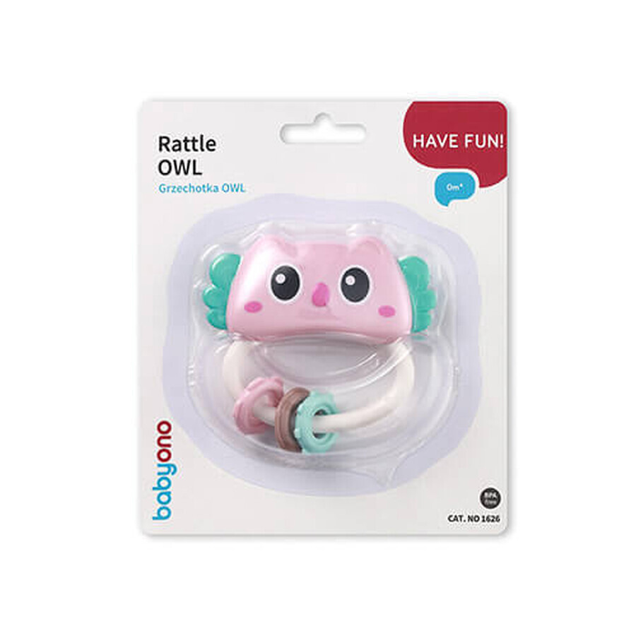 BabyOno, rattle, owl, from birth, 1 piece