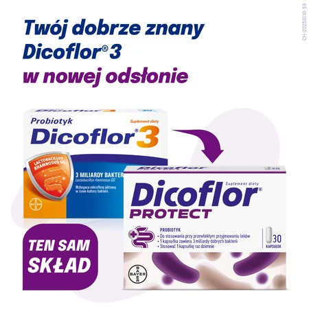 Dicoflor Protect (antes Dicoflor 3), para niños a partir de 3 años y adultos, 30 cápsulas