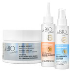 BeBIO Cosmetics Baby Hair Complex Set effetto specchio, maschera laminante per capelli, 200 ml + maschera di argilla detergente per il cuoio capelluto, 100 ml + massaggio per il cuoio capelluto, 100 ml