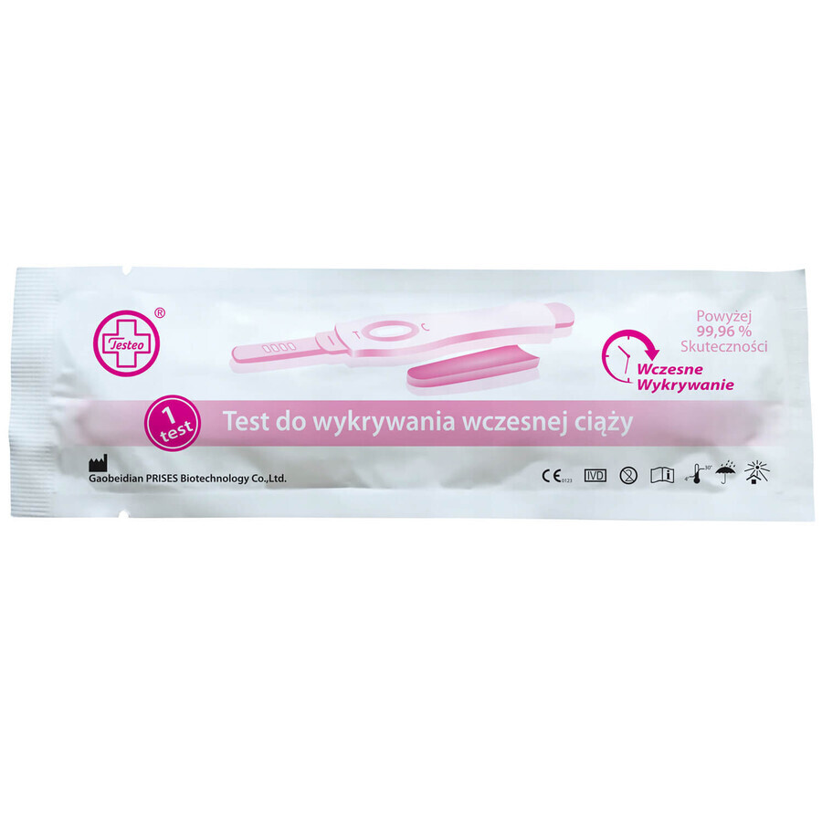 Testeo, test di gravidanza, streaming, 10 mlU/ml, 1 pezzo
