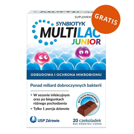 Multilac Junior Synbiotic, bombones, 20 unidades + 20 unidades gratis