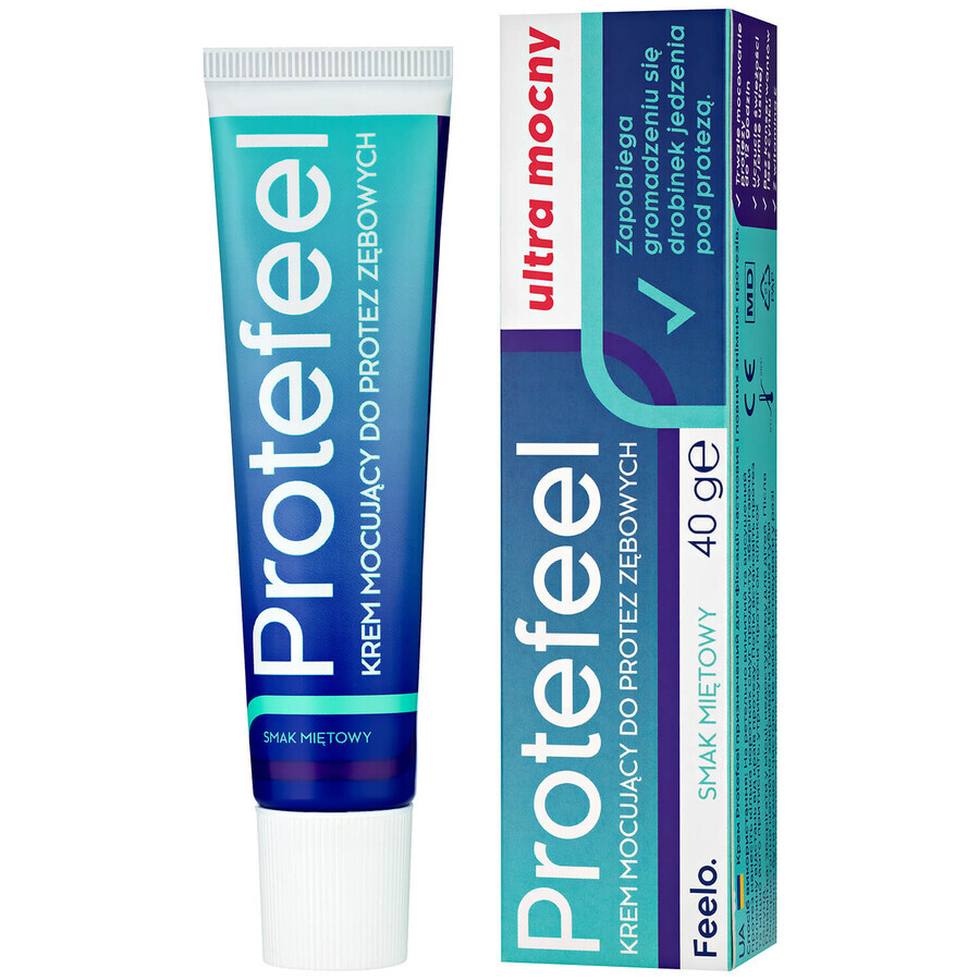 Feelo Protefeel, crema de fijación para dentaduras postizas, ultra fuerte, 40 g