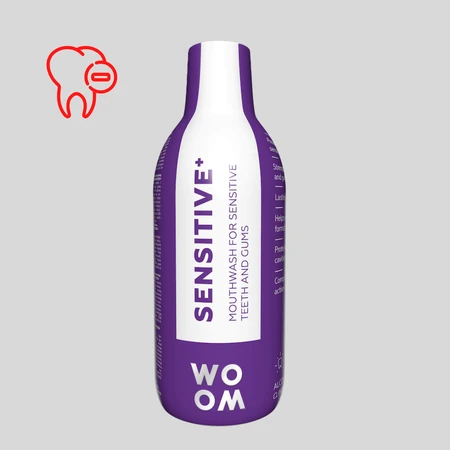 Woom Sensitive+, Mundspülung für empfindliche Zähne, 500 ml