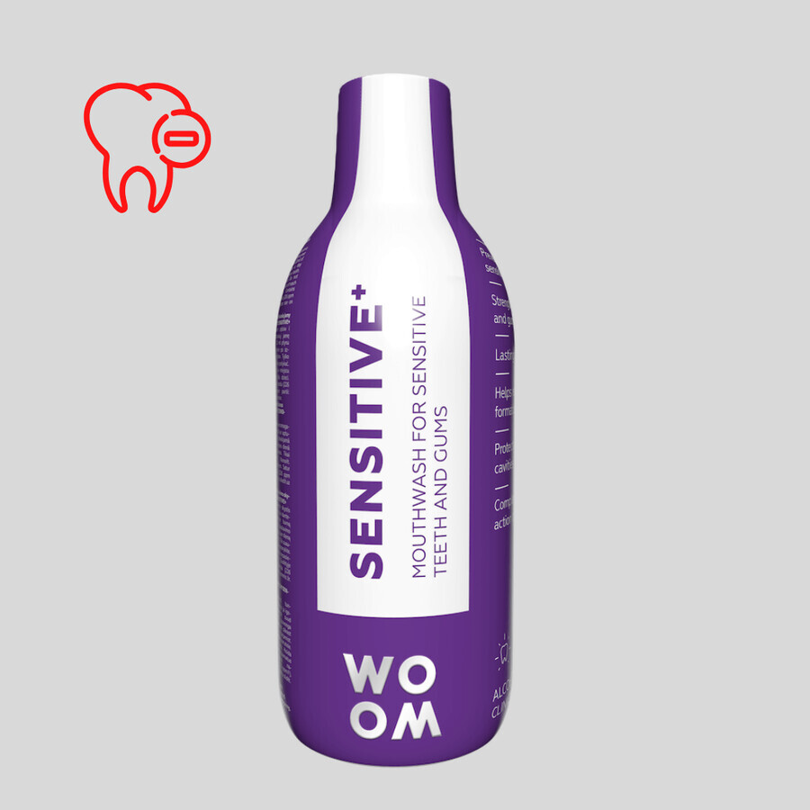 Woom Sensitive+, bain de bouche contre la sensibilité dentaire, 500 ml