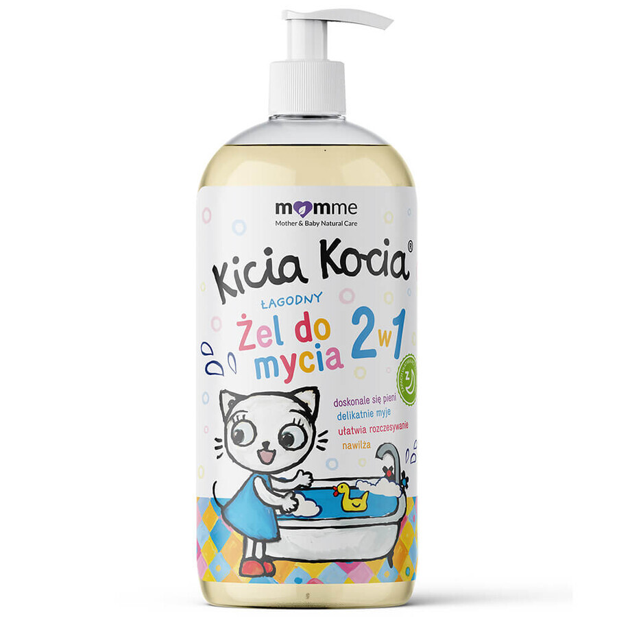 Momme Kitten, gel lavante suave 2 en 1, desde el primer día, 500 ml