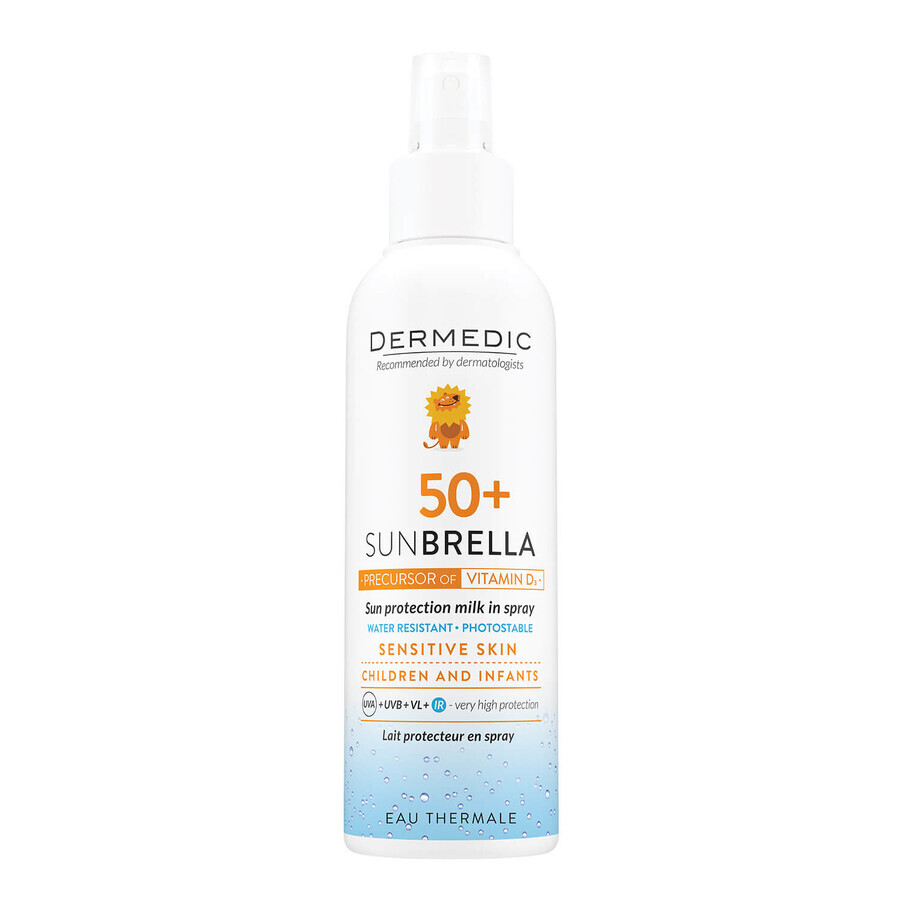 Dermedic Sunbrella Baby, protective milk spray for children over 6 months, SPF 50+, 150 ml + free bag