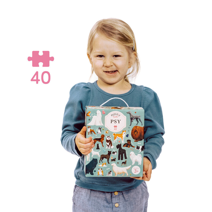 CzuCzu Puzzlove Perros, puzzle para niños, a partir de 3 años, 40 elementos