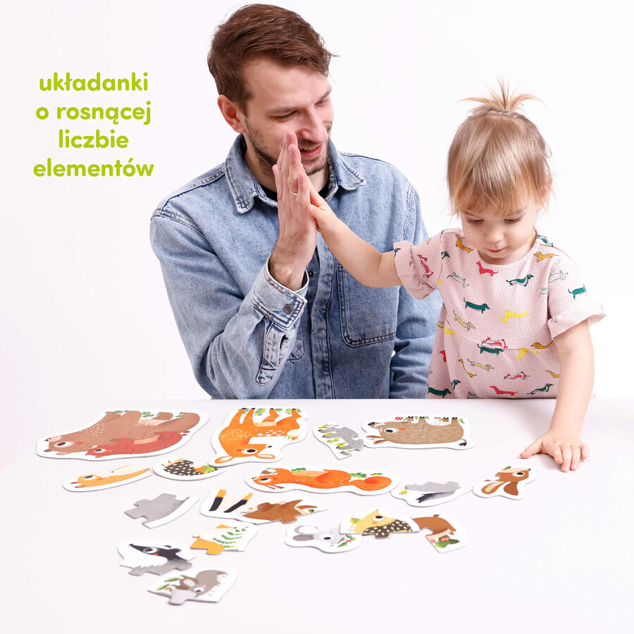 CzuCzu Animals in the forest, progressive puzzle for children, from 2 years old, 33 elements