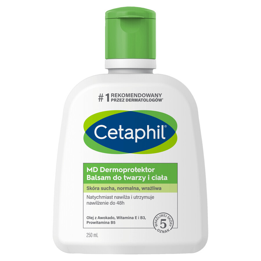 Cetaphil MD Dermoprotector, moisturizing lotion for face and body, dry and sensitive skin, 250 ml + face moisturizer with hyaluronic acid, night cream, 48 ml free of charge