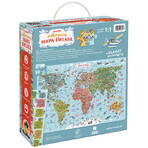 CzuCzu Puzzle esploratori Mappa del mondo, puzzle per bambini, da 7 anni, 300 elementi