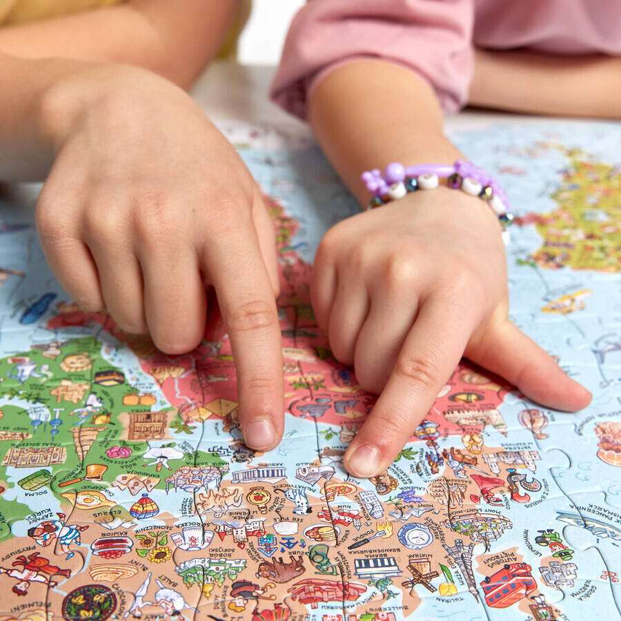 CzuCzu Puzzle esploratori Mappa del mondo, puzzle per bambini, da 7 anni, 300 elementi