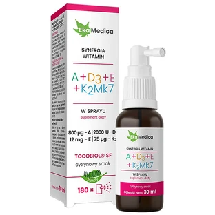 EkaMedica Synergia vitamina A + D3 + E + K2MK7, spray, 30 ml