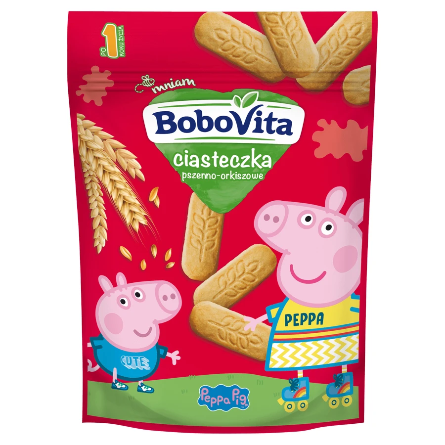 Set BoboVita Peppa Pig Galletas de trigo, después de 1 año, 4 x 150 g + tarjetas de memoria, 24 gratis